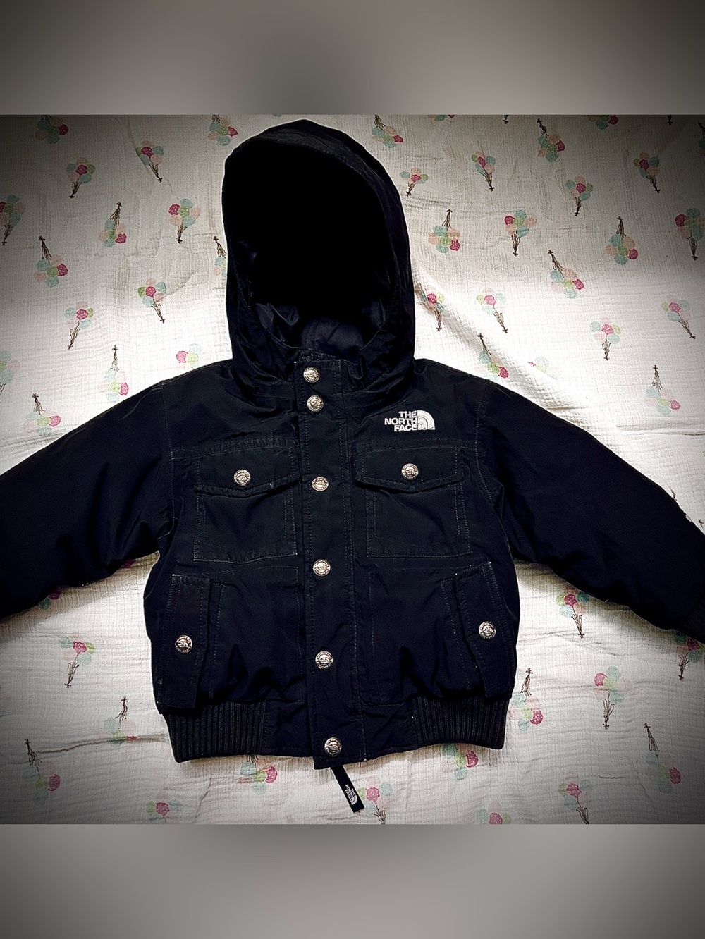 The North Face Toddler Gotham Down Hooded wtr Jacket Black Sz:2T,excellent cond